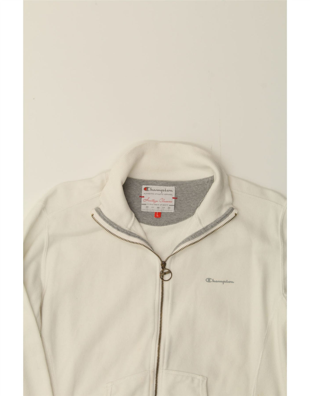 CHAMPION Womens Crop Tracksuit Top Jacket UK 16 Large White Cotton Vintage Champion and Second-Hand Champion from Messina Hembry 