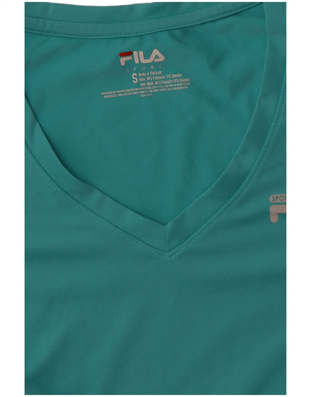 Женская футболка FILA Top UK 8, маленькая, бирюзовый, полиэстер