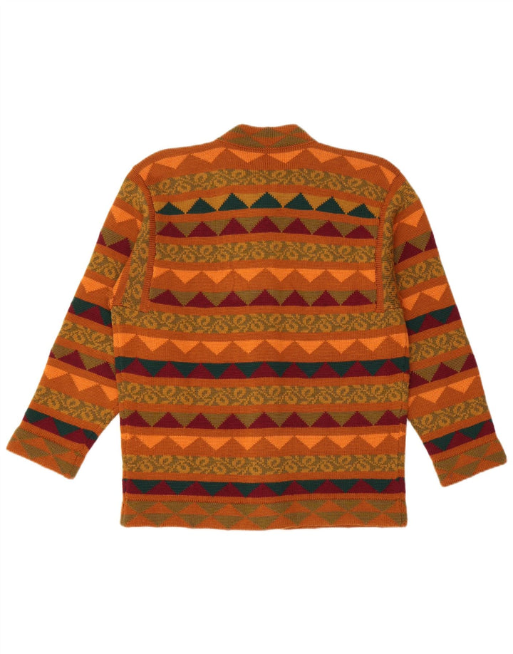 ВИНТАЖНЫЙ женский вязаный комплект из 2 юбок UK 14 Medium W28 Коричневый с геометрическим рисунком