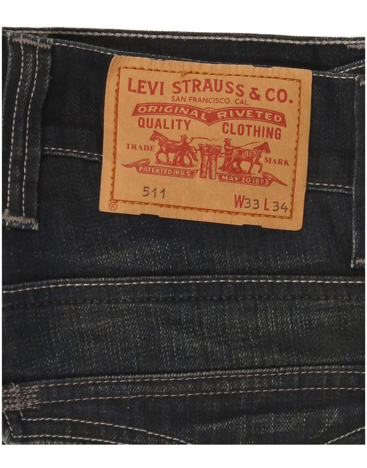 Мужские джинсы LEVI'S 511 Slim W33 L34 Темно-синие, хлопок