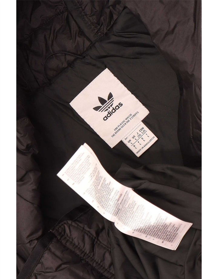 Мужская утепленная куртка Adidas с капюшоном UK 40, большая, черная, полиамид