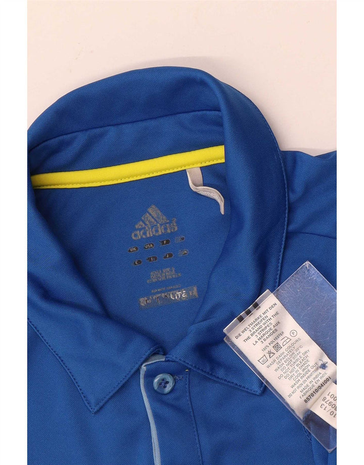 Мужская рубашка-поло Adidas Climalite, маленькая синяя, полиэстер