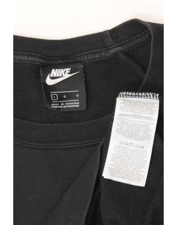 Мужской свитшот Nike, большой черный хлопковый джемпер