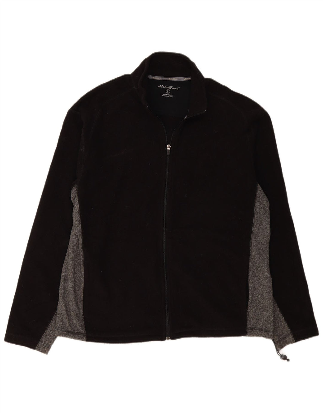 Мужская флисовая куртка EDDIE BAUER UK 40, большая черная, полиэстер с цветными блоками