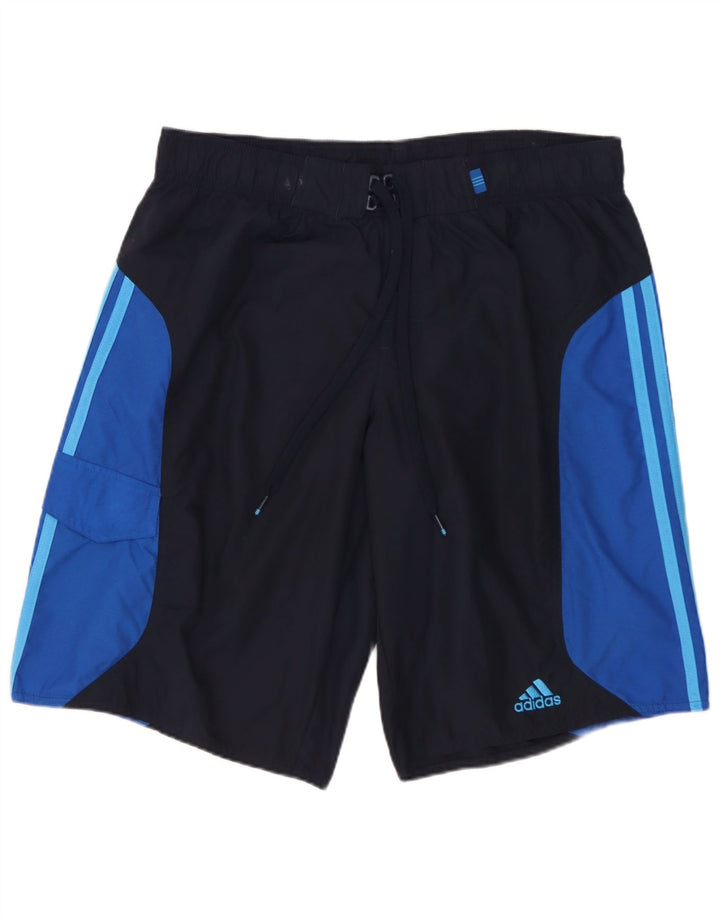 Мужские шорты для плавания-карго Adidas, средние темно-синие, нейлон с цветными блоками