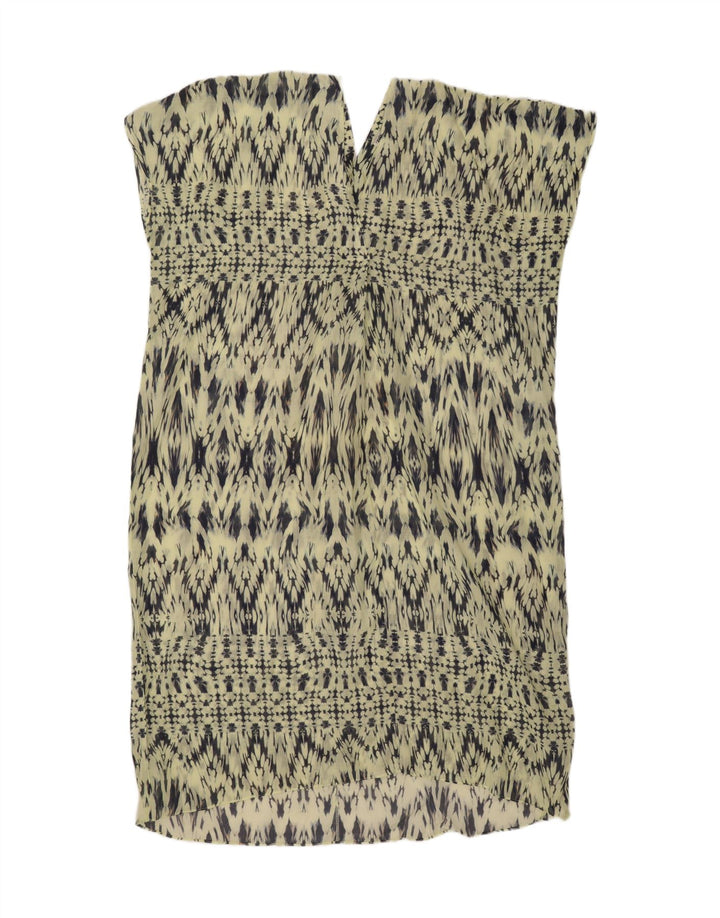 Женское платье свободного кроя ZARA с абстрактным узором, Великобритания 14, средний зеленый цвет