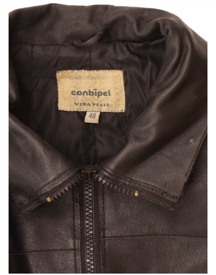 CONBIPEL Женское кожаное пальто IT 48 XL Черное кожаное