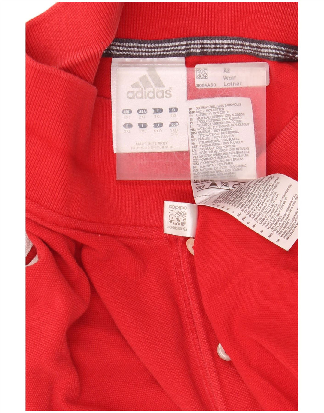 Мужская рубашка-поло ADIDAS 2XL, красный хлопок