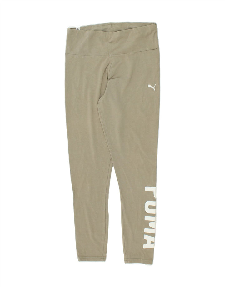PUMA Womens Graphic Leggings UK 16 Large Beige Cotton Vintage Puma and Second-Hand Puma from Messina Hembry 