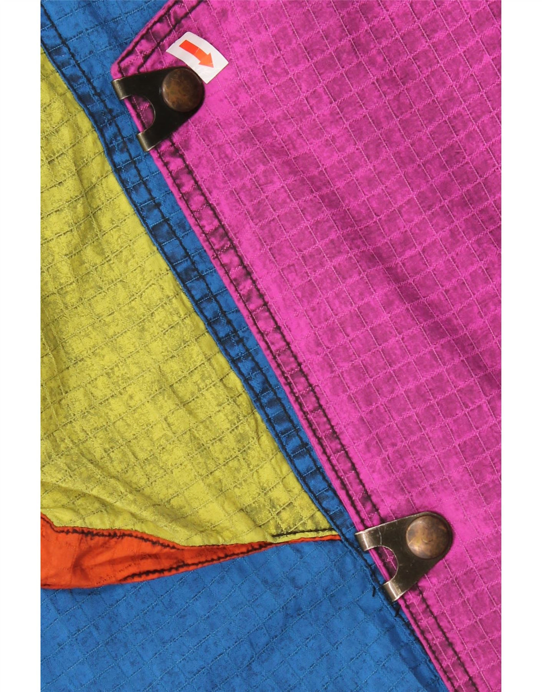 Винтажный мужской лыжный комбинезон с капюшоном IT 52, большой синий, полиамид с цветными блоками