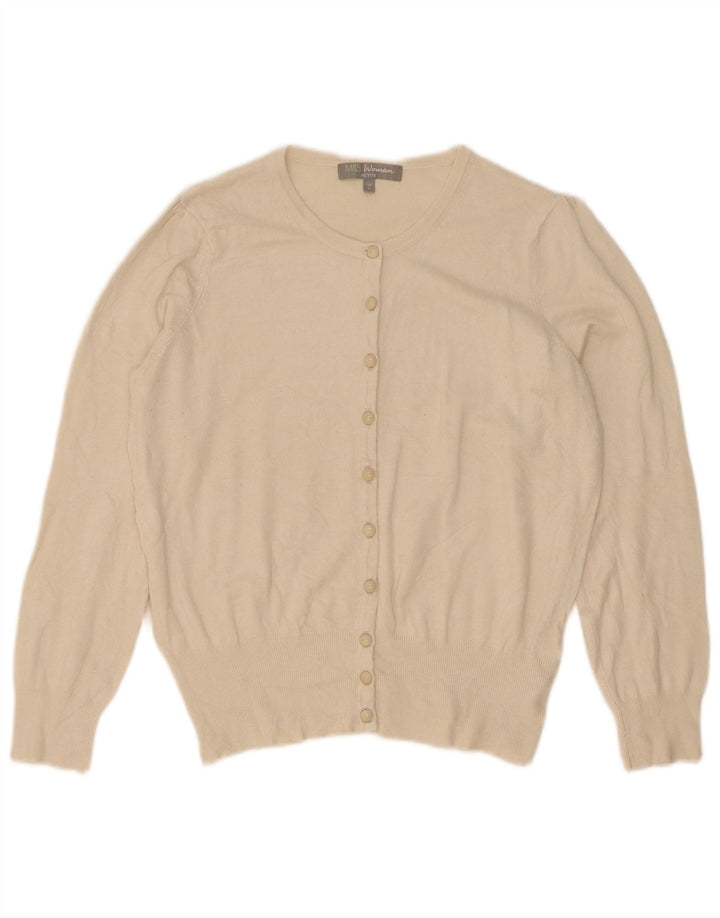 Женский свитер-кардиган Marks & Spencer Petite UK 14, средний, белый