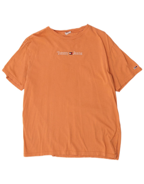 Tommy Hilfiger Mens Short Sleeve Regular Graphic T-Shirt Top XL Orange