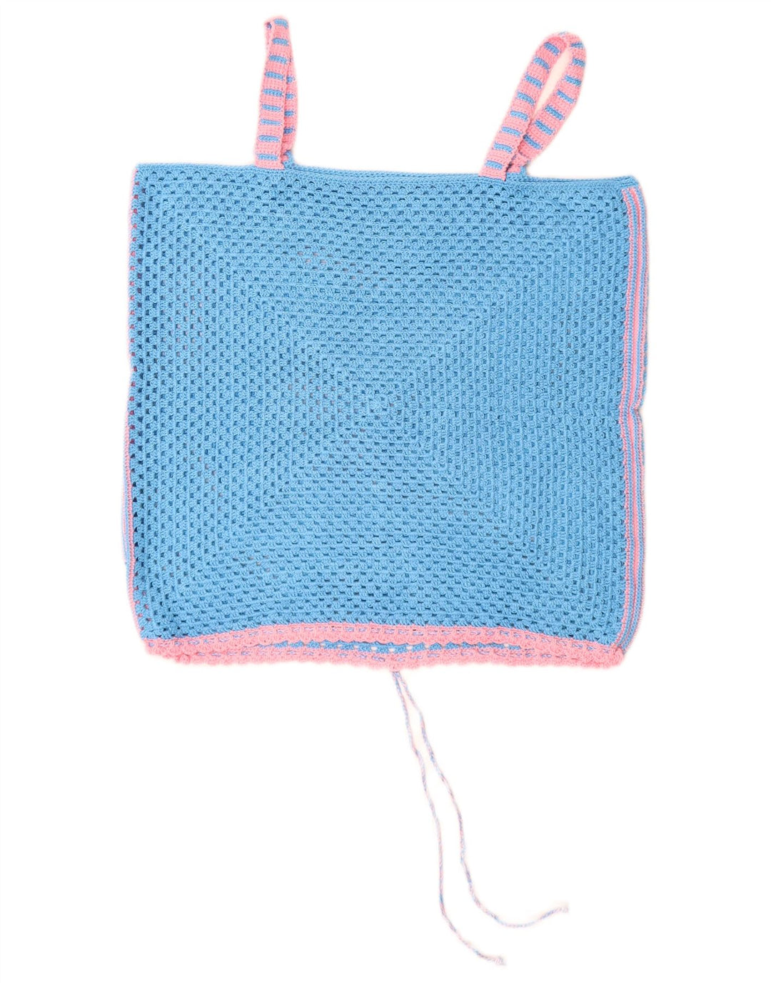 ВИНТАЖНЫЙ женский топ на бретельках крючком UK 14, средний синий