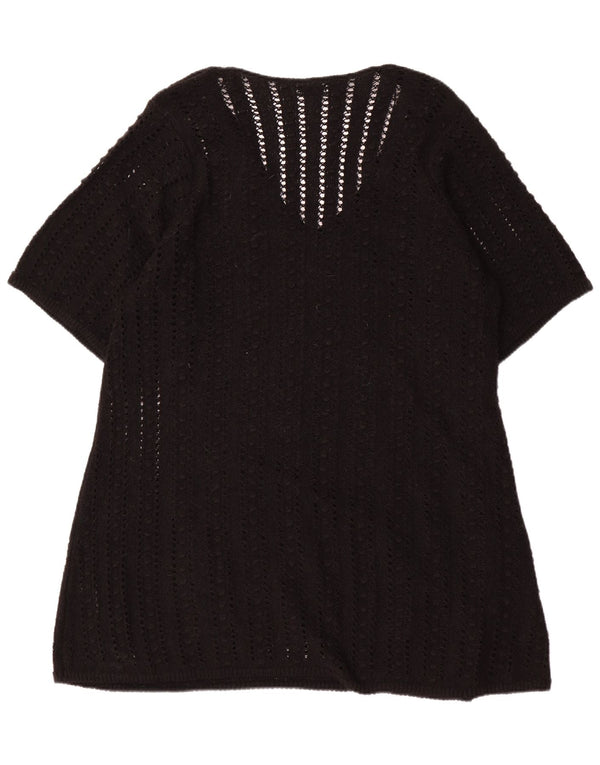 Женское платье-джемпер оверсайз с короткими рукавами Zara UK 16, большое черное