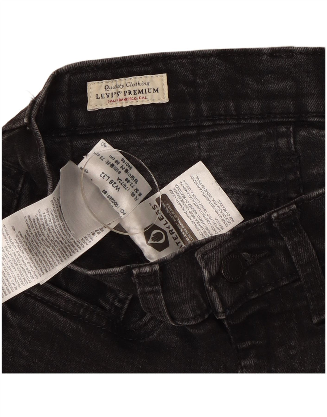 Женские джинсы скинни Levi's W28 L29, черный хлопок
