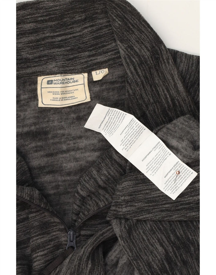 MOUNTAIN WAREHOUSE Мужской флисовый джемпер с воротником на молнии, большой серый в тонкую полоску