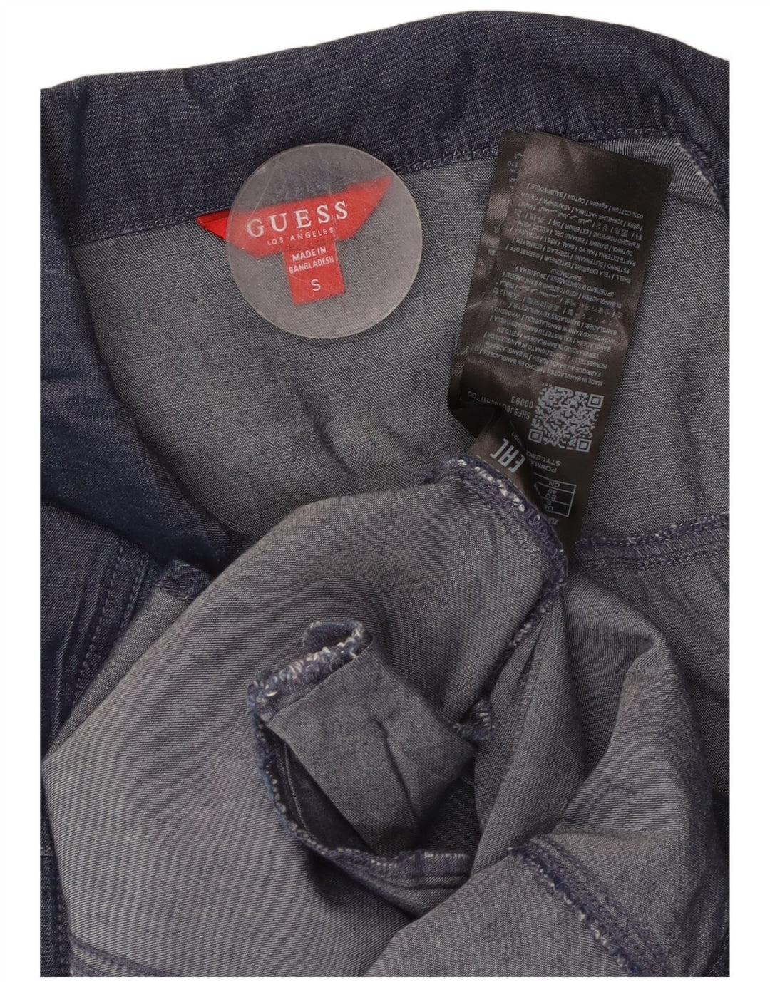 GUESS Женское джинсовое платье-рубашка с рукавом 3/4, Великобритания 10, маленькое темно-синее, хлопок