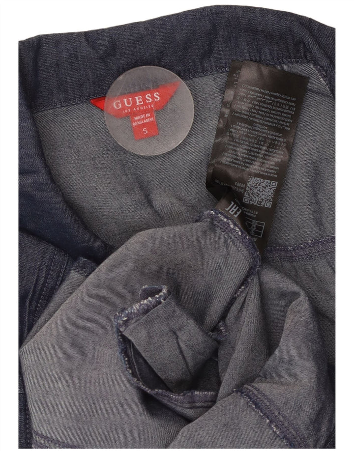 GUESS Женское джинсовое платье-рубашка с рукавом 3/4, Великобритания 10, маленькое темно-синее, хлопок