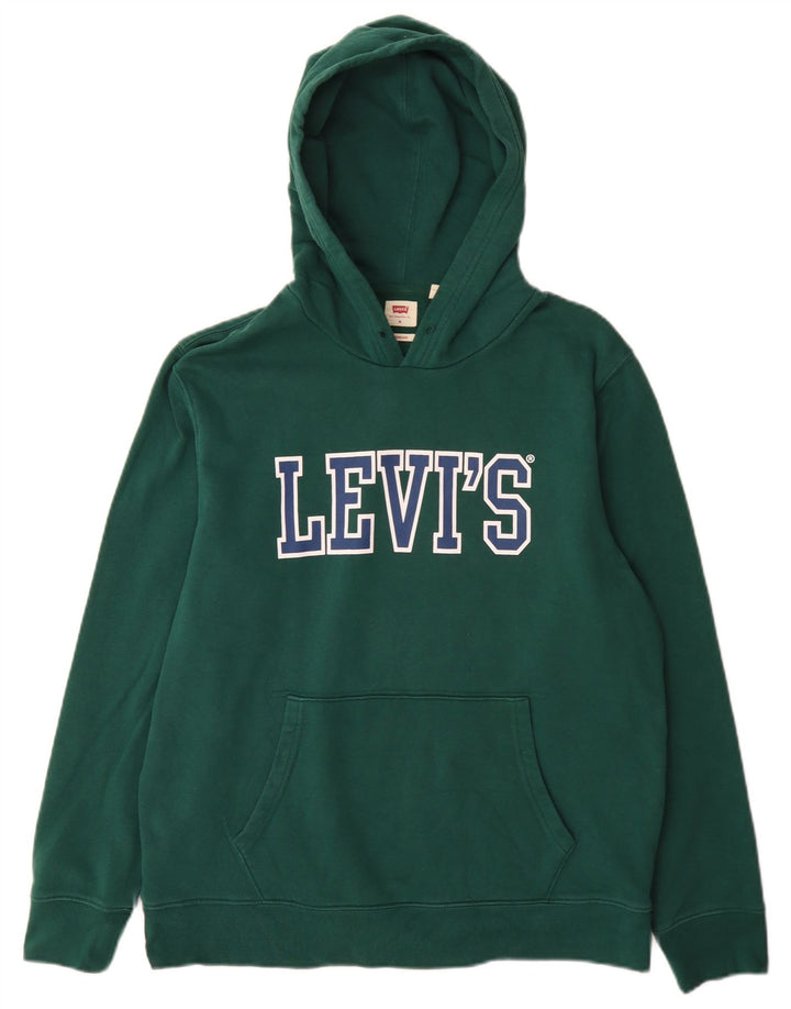 Мужской джемпер с капюшоном Levi's Standard с рисунком, средний зеленый
