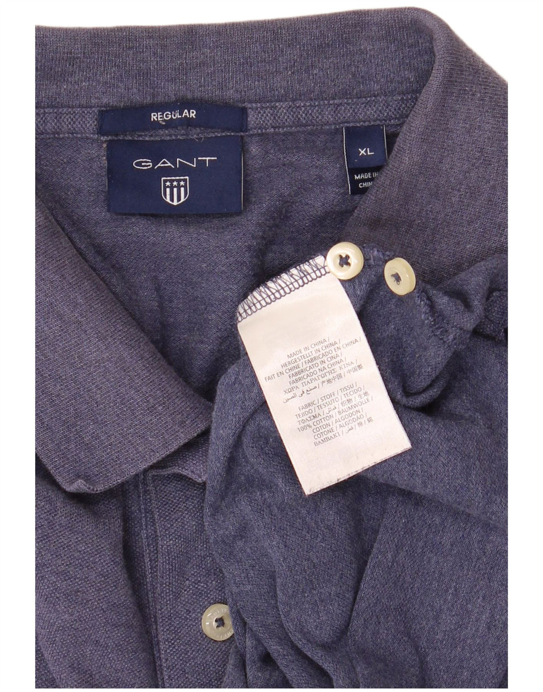 Мужская рубашка поло Gant Regular XL, синяя, хлопок