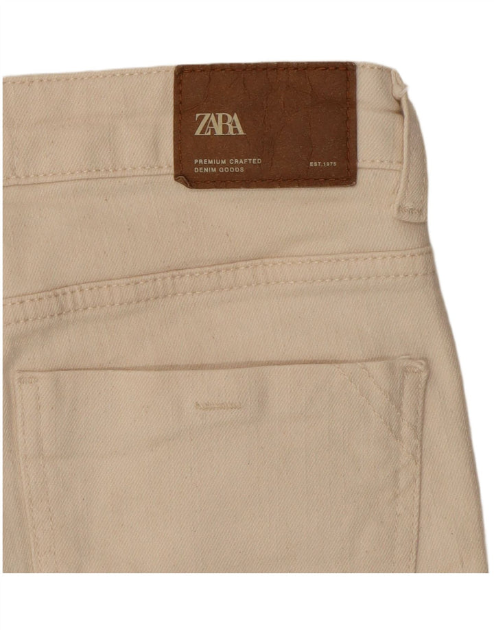 Женские укороченные джинсы Zara EU 40 Medium W28 L25 Бежевые
