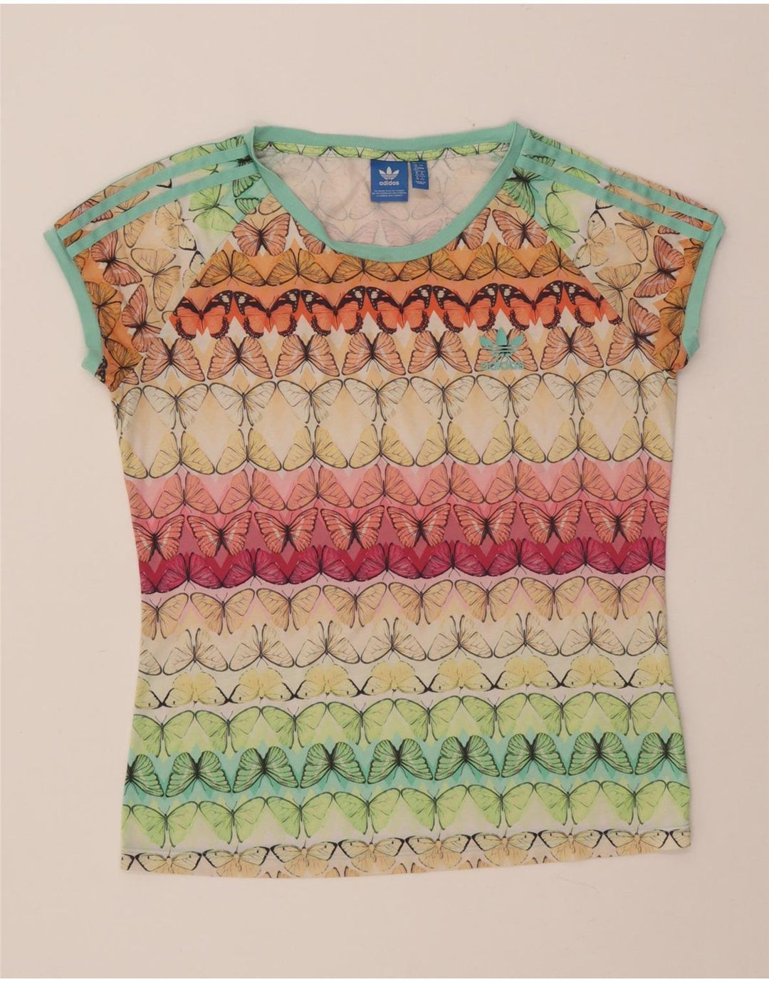 Женская футболка с рисунком ADIDAS Top UK 12 Medium Multicolored Butterfly