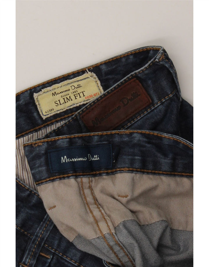 Мужские зауженные джинсы MASSIMO DUTTI EU 44, большие W34 L28, синие