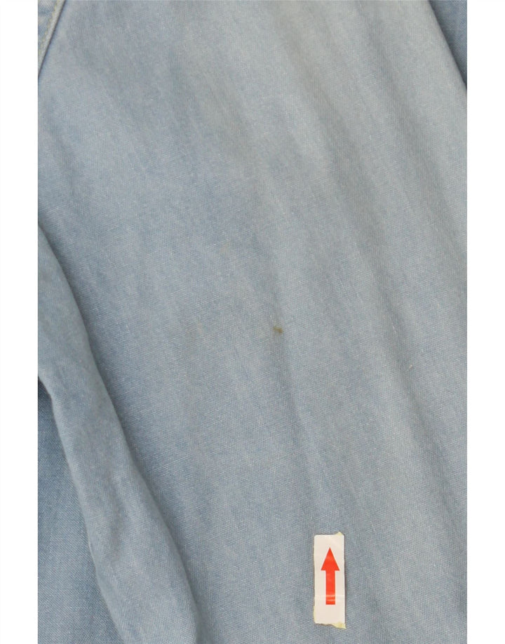 Мужская джинсовая рубашка LEE, большая синяя хлопковая ткань