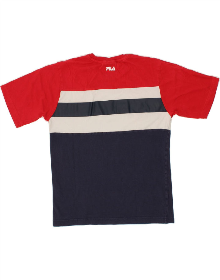 FILA Womens Graphic T-Shirt Top UK 10 Small Multicoloured Colourblock Vintage Fila and Second-Hand Fila from Messina Hembry 