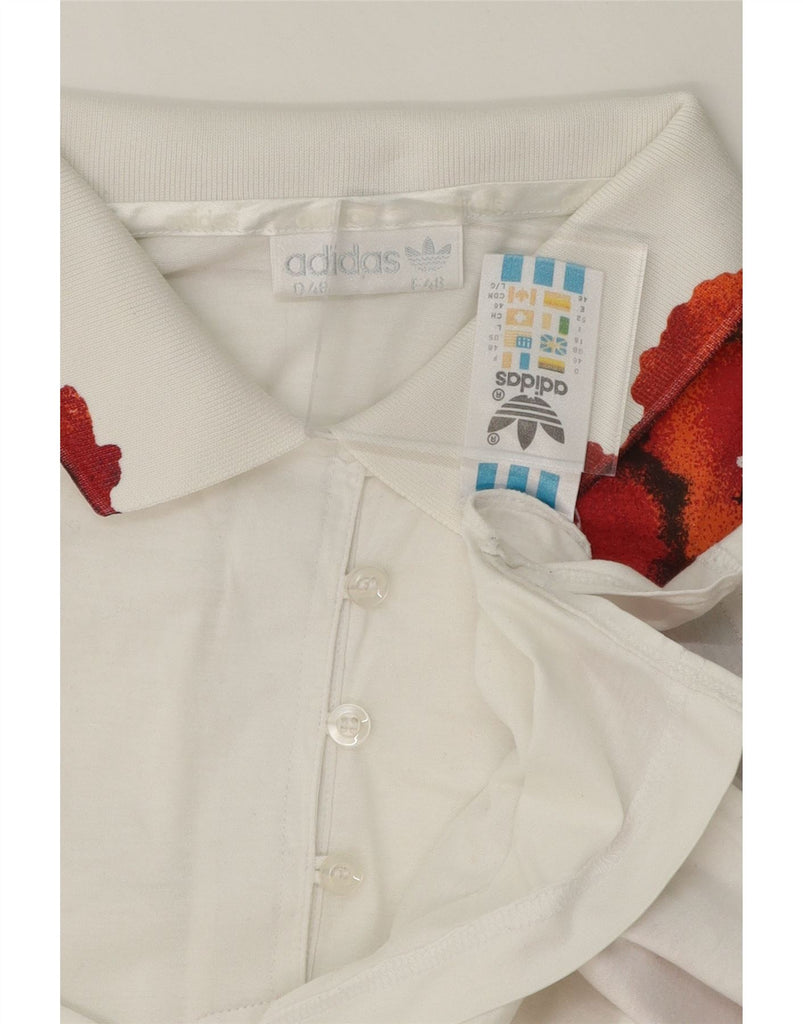 ADIDAS Womens Polo Shirt UK 18 XL White Colourblock Cotton Vintage Adidas and Second-Hand Adidas from Messina Hembry 
