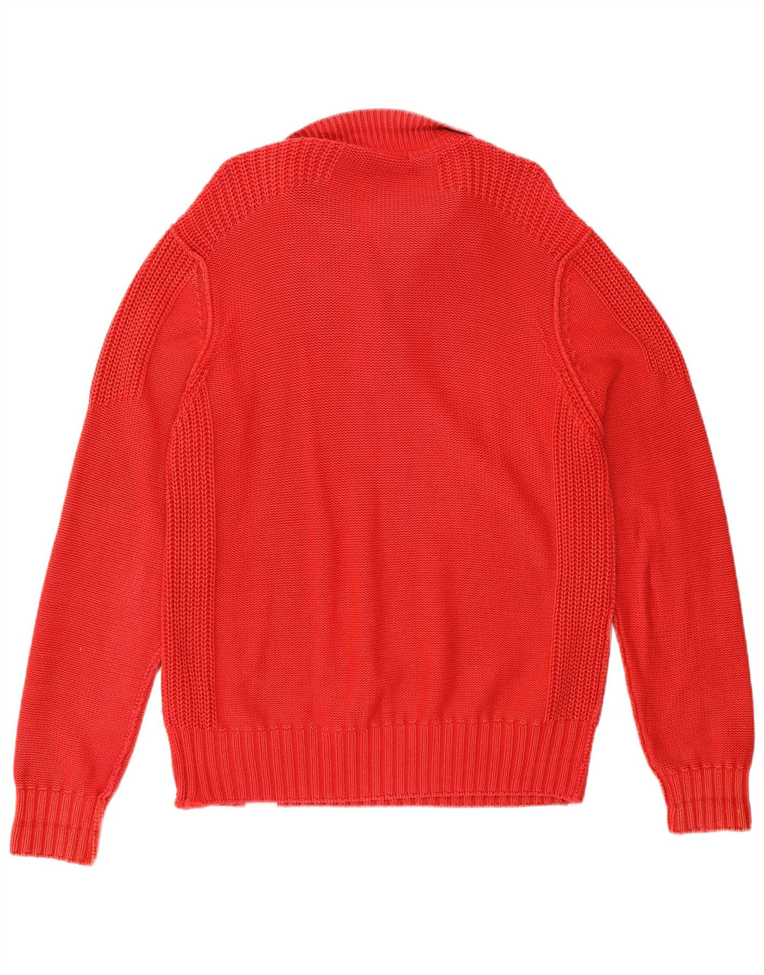 NAPAPIJRI Mens Zip Neck Jumper Sweater Large Red Cotton