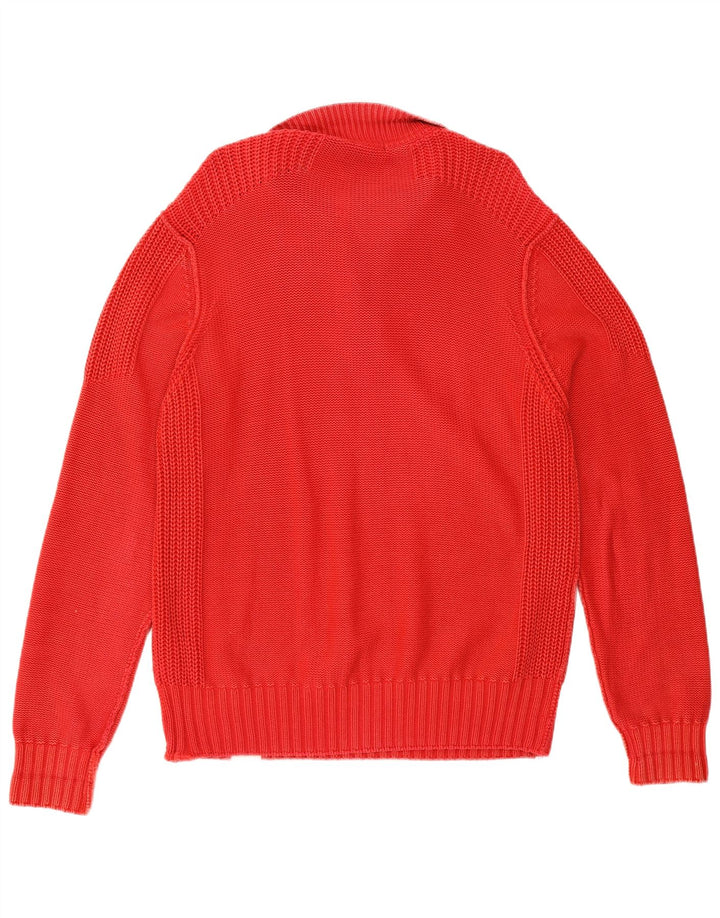NAPAPIJRI Mens Zip Neck Jumper Sweater Large Red Cotton
