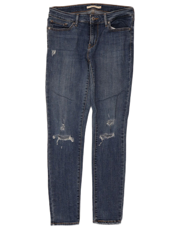 Женские джинсы скинни Levi's 711 W28 L30 синие, хлопок