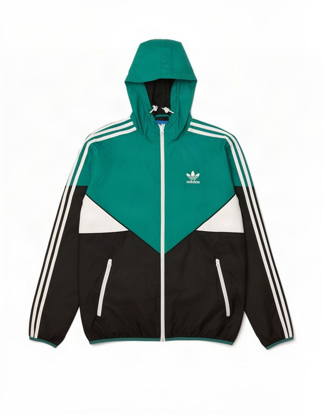 Мужская куртка-дождевик Adidas UK 36, маленькая зеленая, полиэстер с цветными блоками