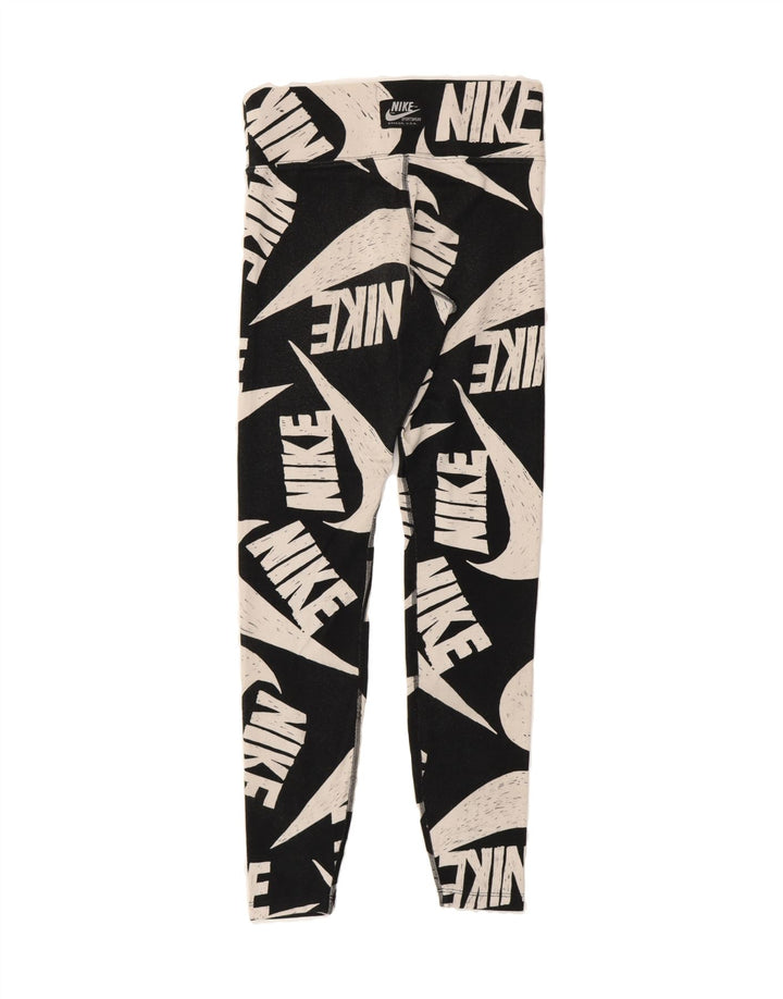 NIKE Womens Graphic Leggings UK 10 Small  Black Cotton Vintage Nike and Second-Hand Nike from Messina Hembry 
