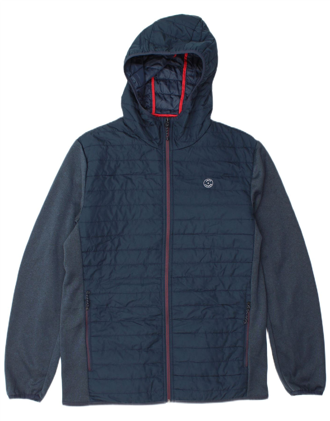Мужская стеганая куртка с капюшоном Jack & Jones UK 38 средний темно-синий
