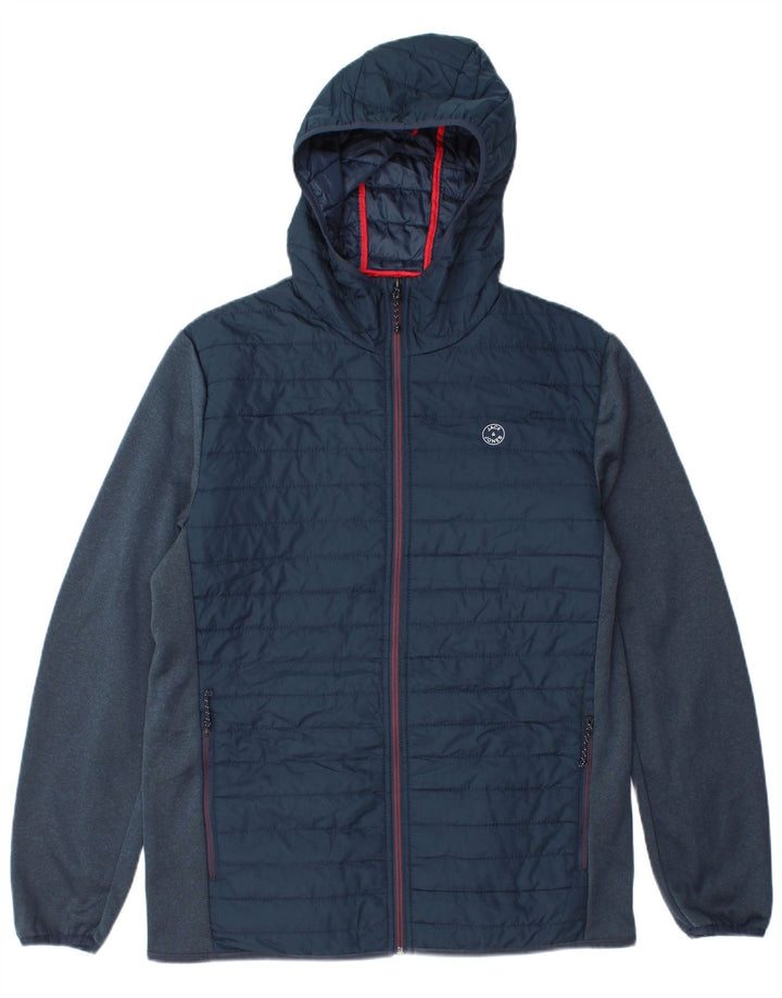 Мужская стеганая куртка с капюшоном Jack & Jones UK 38 средний темно-синий