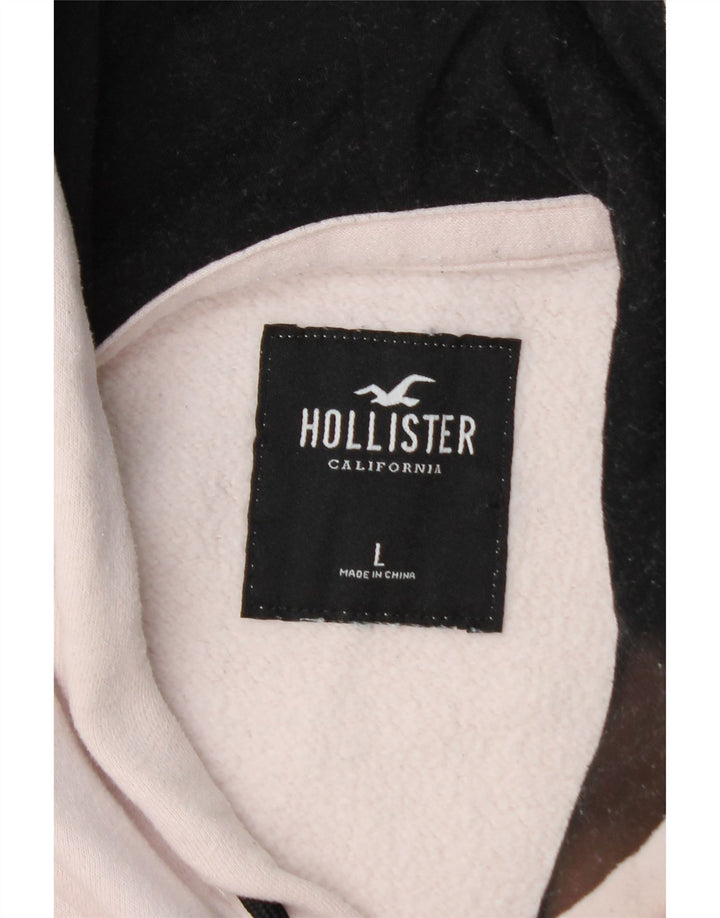 HOLLISTER Мужской джемпер с капюшоном с рисунком, большой белый, хлопок с цветными блоками