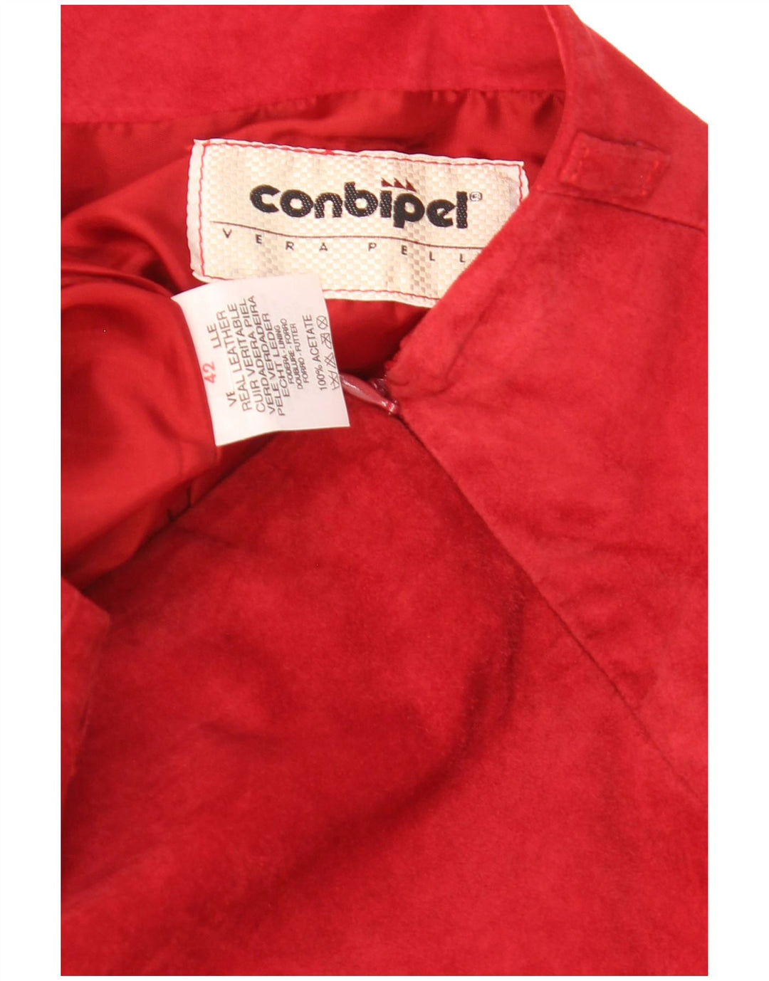 Conbipel Женская замшевая юбка-миди IT 42 Medium W28 Красная кожа