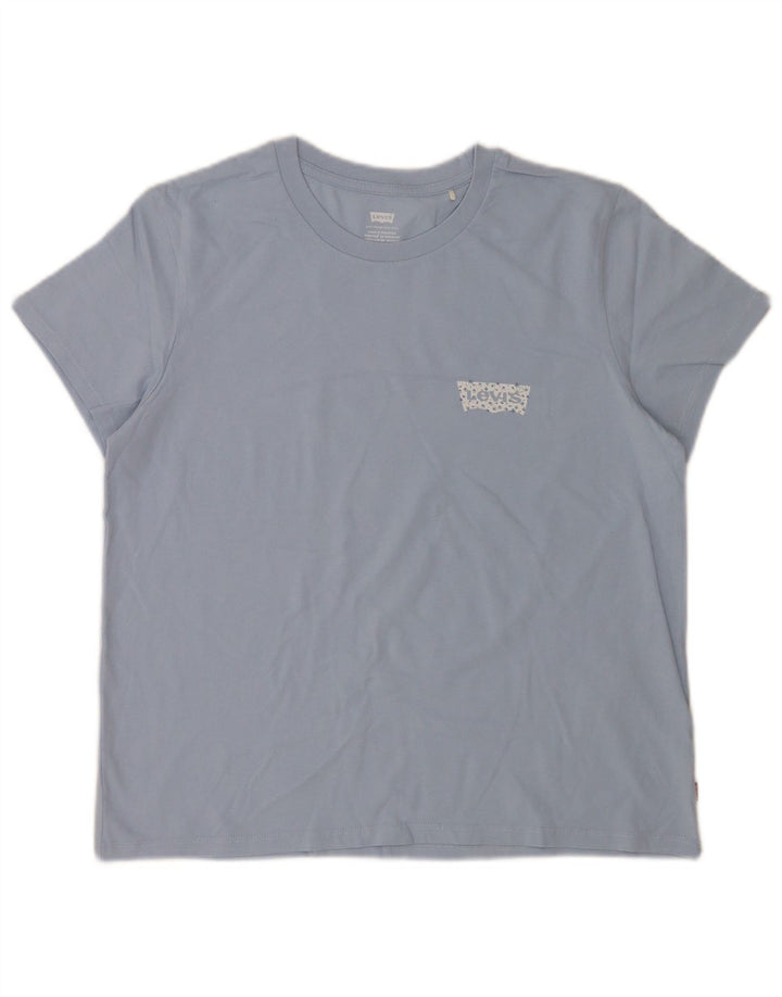 Женская футболка Levi's Top UK 16, большой синий хлопок