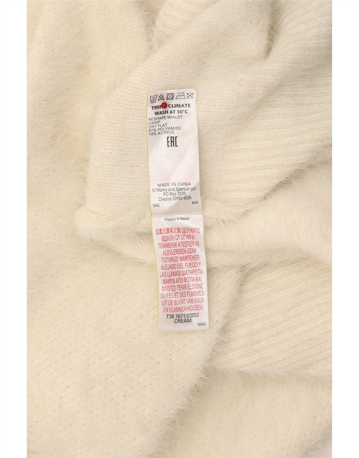 Женский джемпер с v-образным вырезом Marks & Spencer UK 16, большой Off White