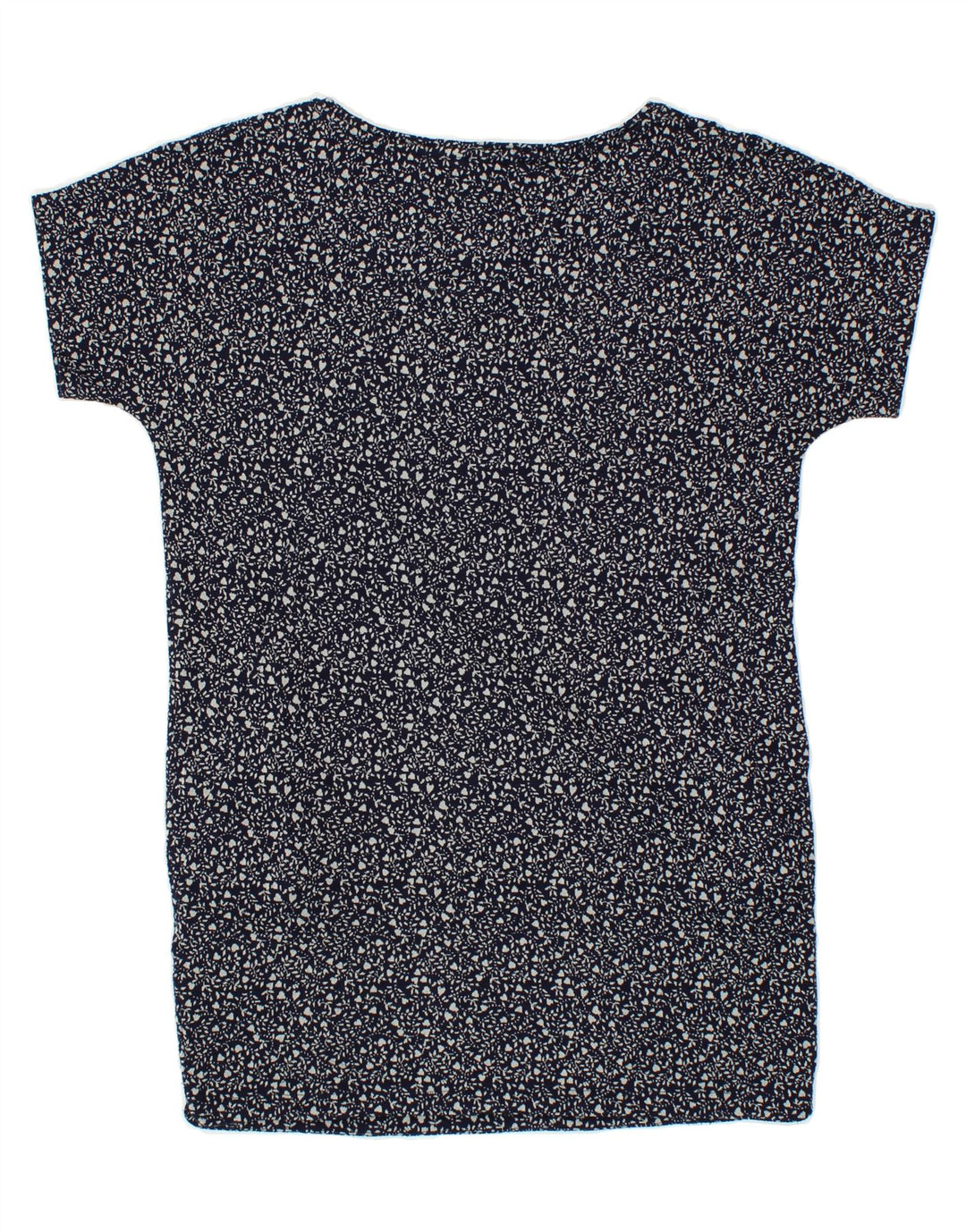 WHITE STUFF Womens Abstract Pattern T-Shirt Top UK 10 Small Navy Blue Vintage White Stuff and Second-Hand White Stuff from Messina Hembry 
