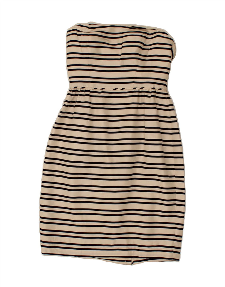 J. CREW Womens Strapless Dress US 0 XS Beige Striped Vintage J. Crew and Second-Hand J. Crew from Messina Hembry 