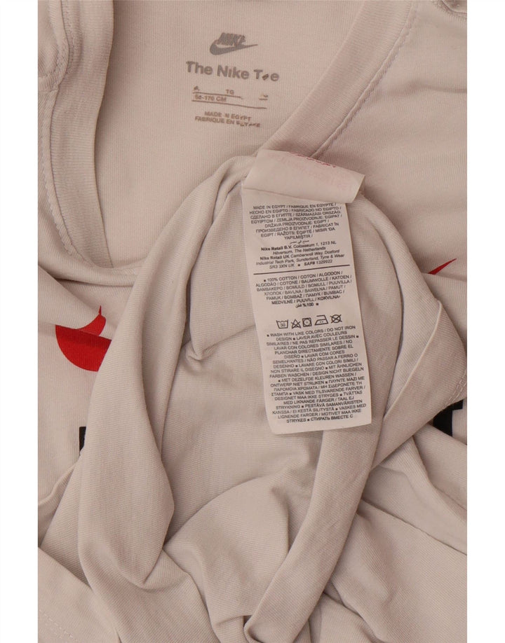 NIKE Boys Graphic T-Shirt Top 13-14 Years White Cotton Vintage Nike and Second-Hand Nike from Messina Hembry 