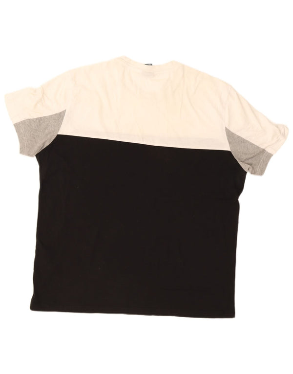 Мужская футболка с рисунком Champion, XL, черный, хлопок с цветными блоками