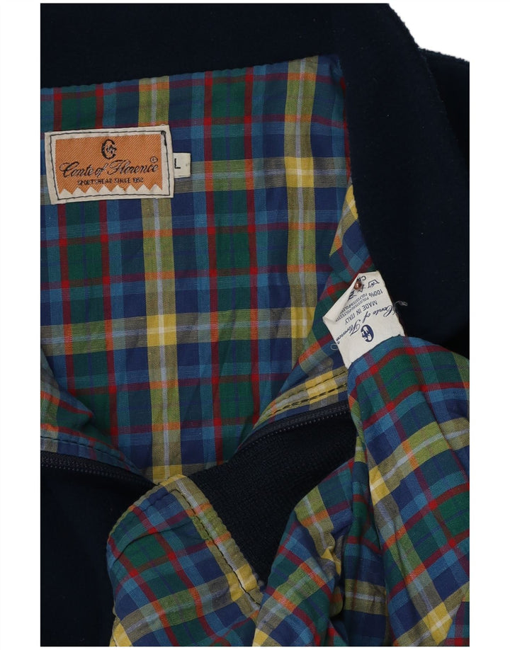 Мужская флисовая куртка-бомбер Conte of Florence UK 40, большая темно-синяя, полиэстер