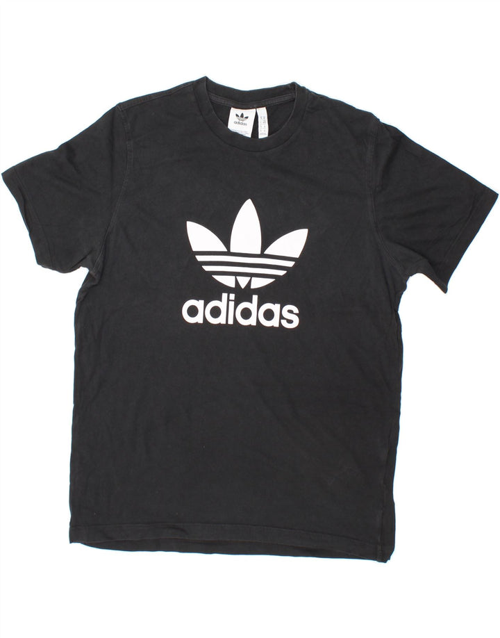 ADIDAS Mens Graphic T-Shirt Top Medium Black Vintage Adidas and Second-Hand Adidas from Messina Hembry 