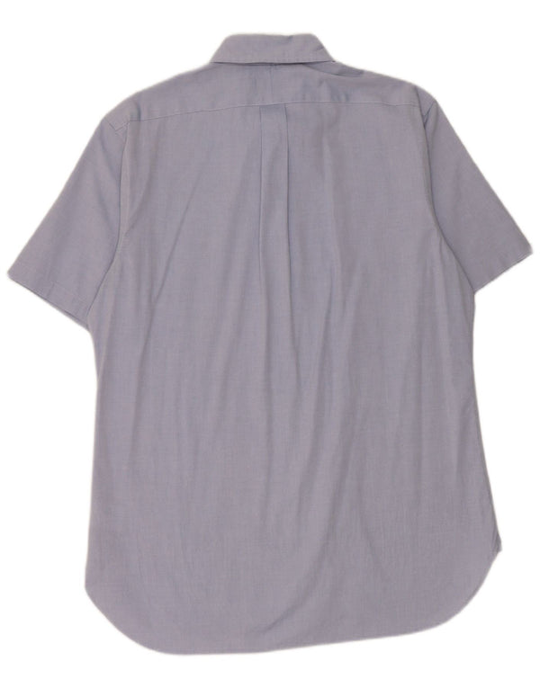 Ralph Lauren Mens Short Sleeve Shirt Size 40/41 16 Large Blue Cotton