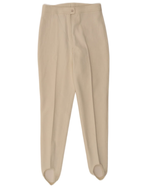 Женские узкие брюки со штрипками Sergio Tacchini UK 14, большие W28 L30, белые