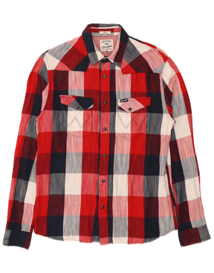 Мужская фланелевая рубашка стандартного кроя Wrangler, маленькая красная клетка, хлопок, хлопок